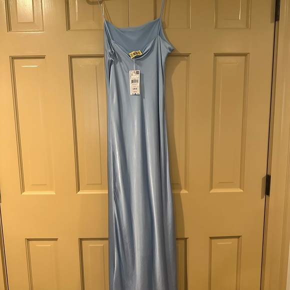 Mango Blue Spaghetti Strap Slip Maxi Dress - Picture 3 of 5